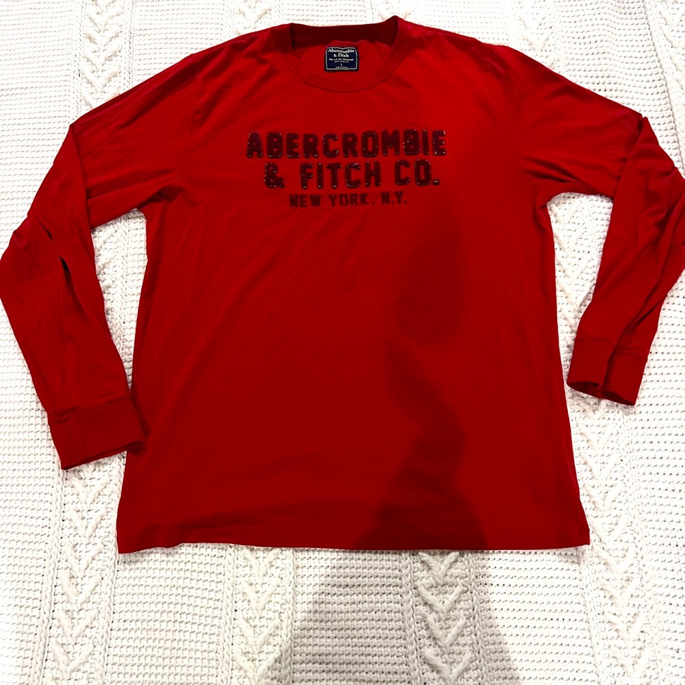 Red Abercrombie and fitch long sleeve